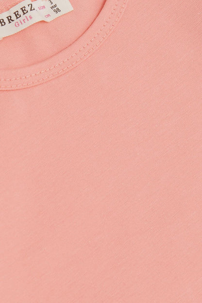 Girl's Blouse Sleeves Salmon with Tulle Detail (Age 3-7)