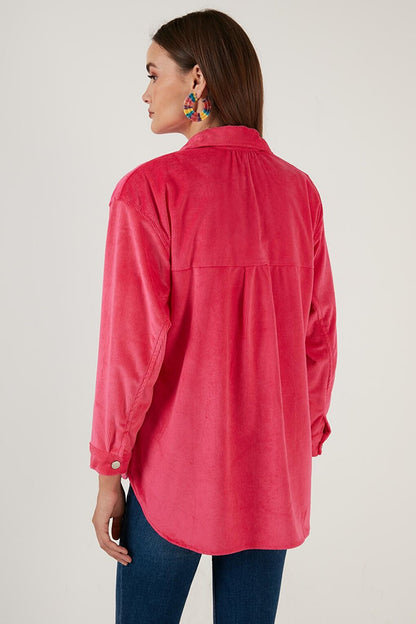 Oversize Velvet Shirt with Pockets 42190504