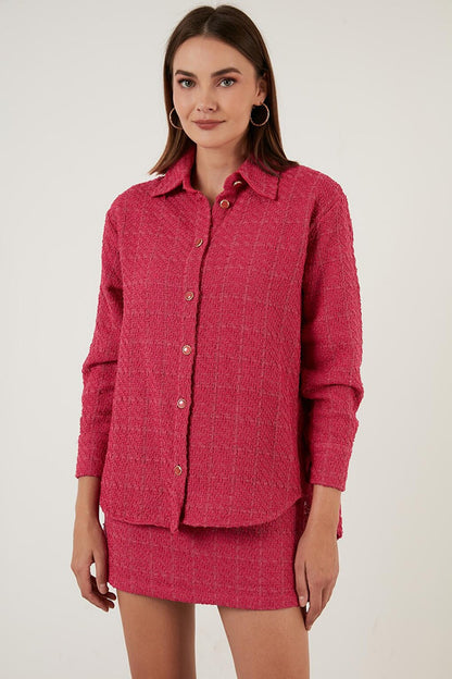 Cotton Oversize Tweed Shirt 42190503