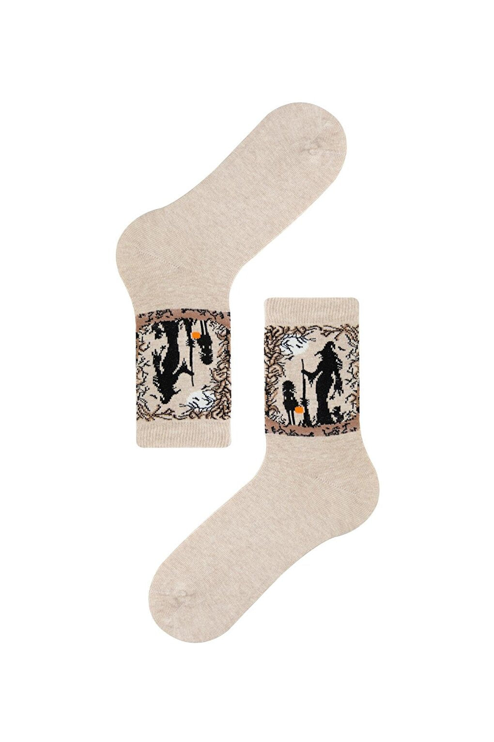 Witch with Broom Halloween Unisex Socks