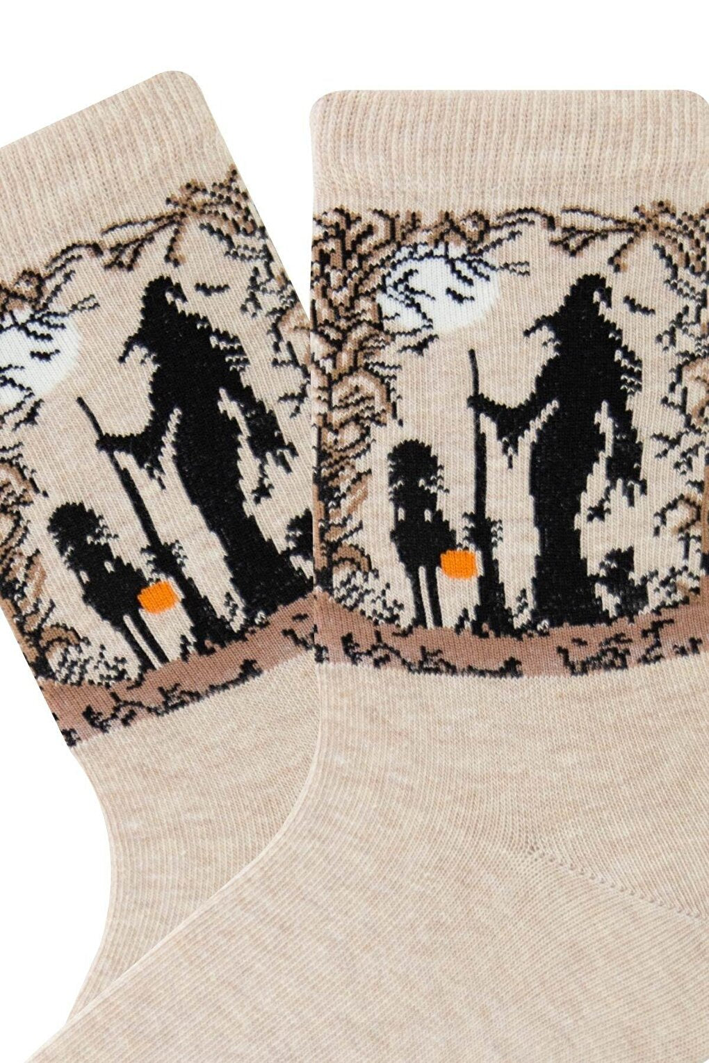 Witch with Broom Halloween Unisex Socks