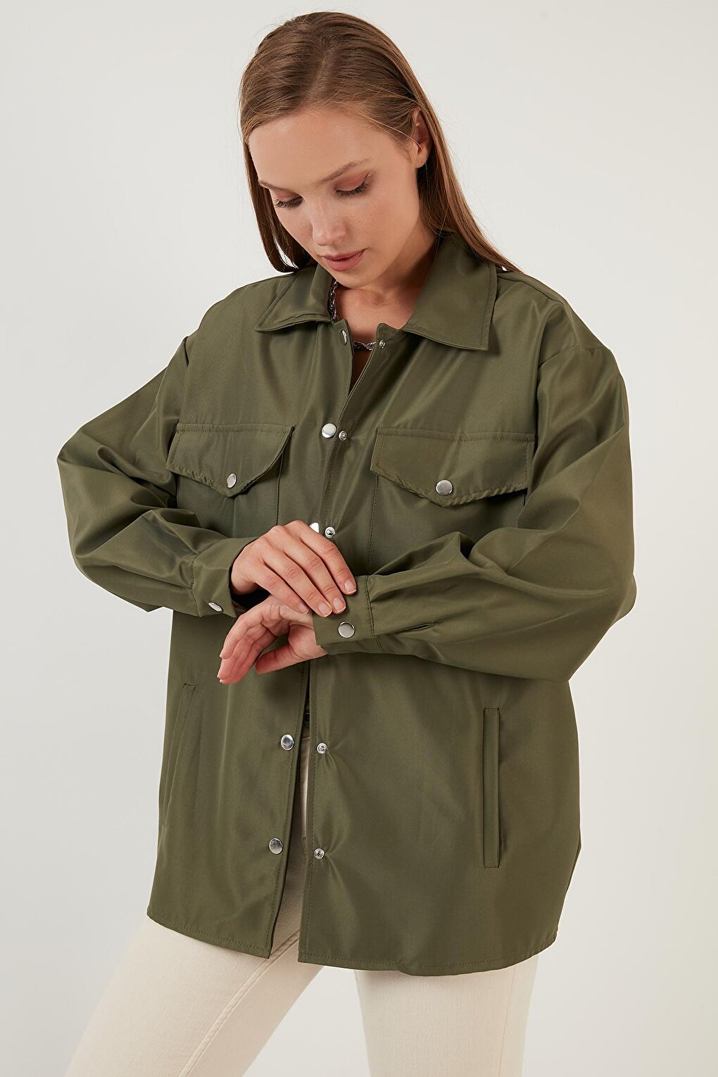 Oversize Pocketed Winter Shirt Jacket 6058385