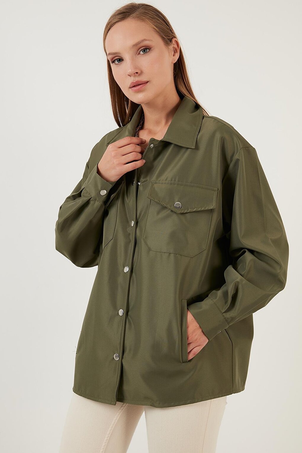 Oversize Pocketed Winter Shirt Jacket 6058385