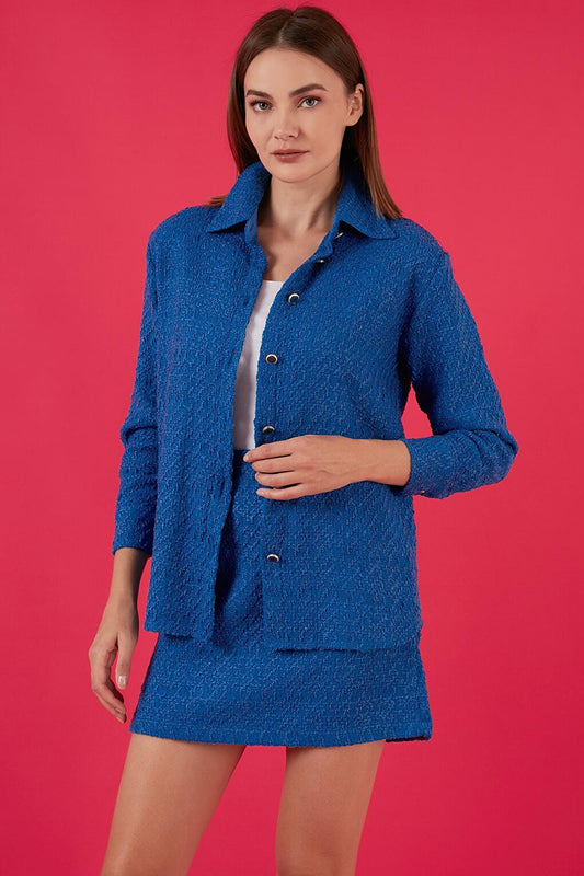 Cotton Oversize Tweed Shirt 42190503