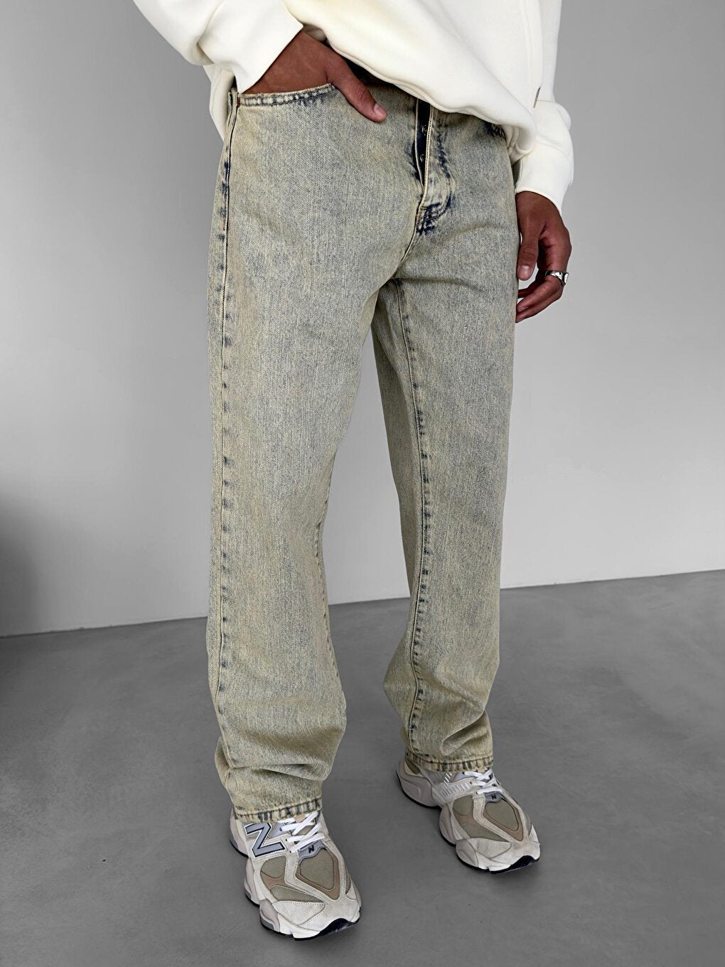 Overdyed Straight Fit Jean Yellow