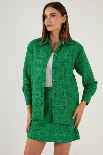 Cotton Oversize Tweed Shirt 42190503