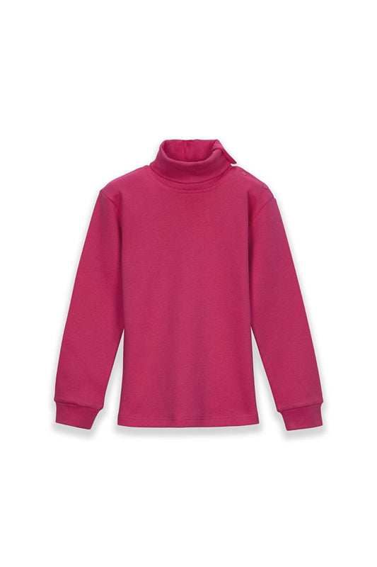 Fuchsia Girl's Full Fisherman Long Sleeve Snap T-Shirt