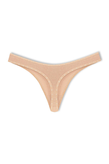 Cotton Heart Rubber Basic Thong Women's Panties