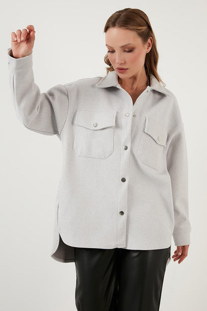 Double Pocket Oversize Thick Shirt Jacket 42190778