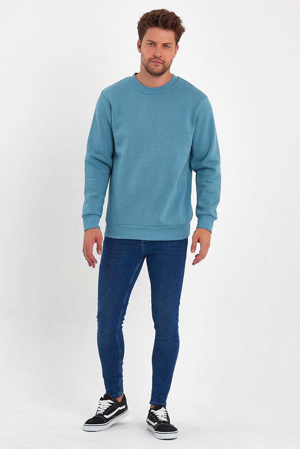 3 Thread Raised Crew Neck Men's Sweatshirt