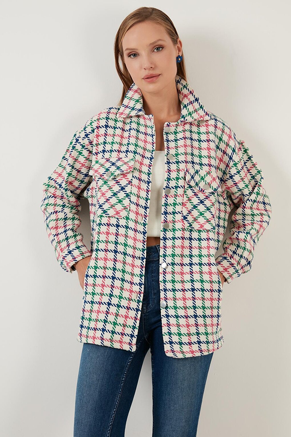 Checked Regular Fit Buttoned Shirt Jacket 42190497