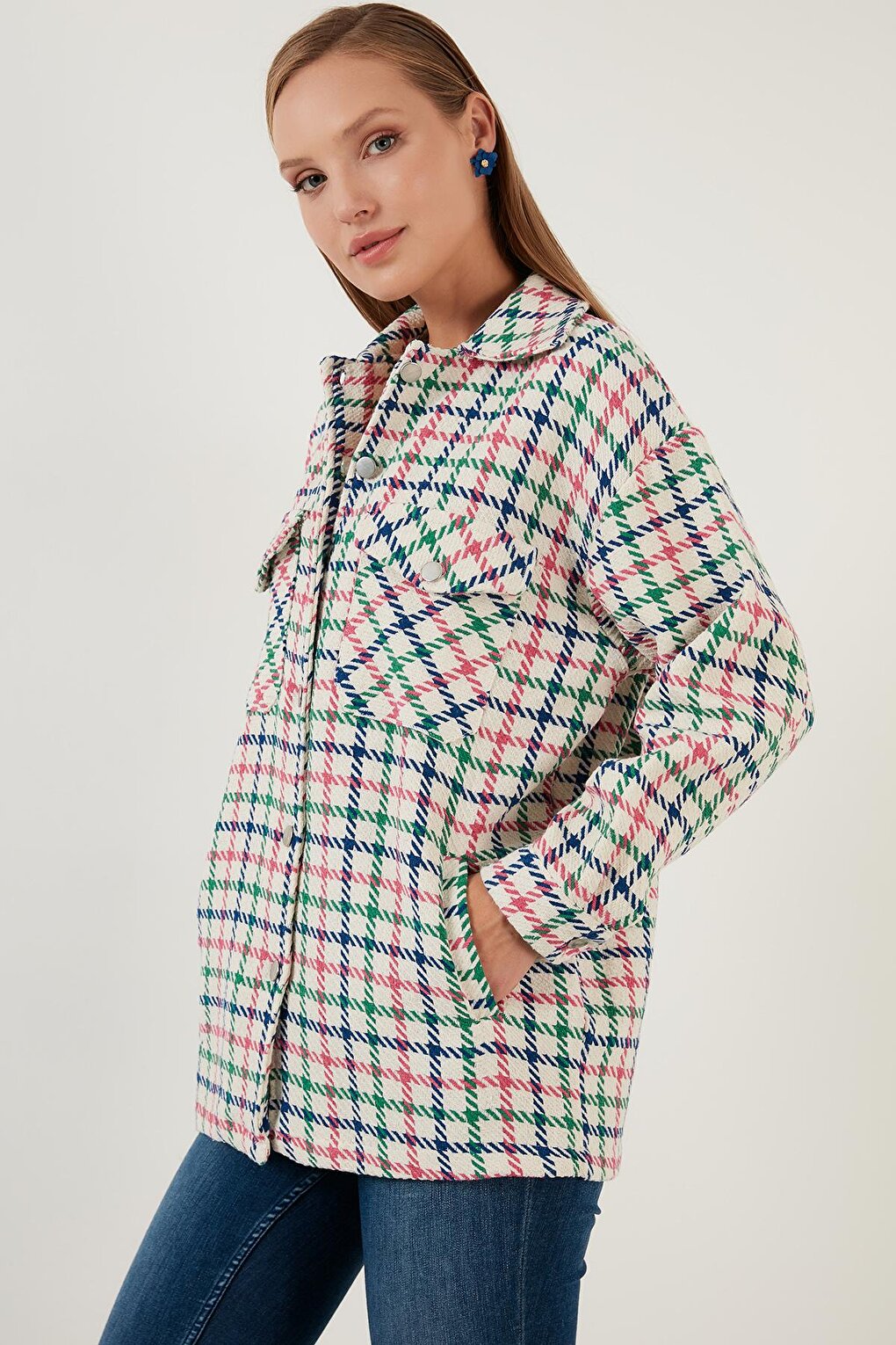 Checked Regular Fit Buttoned Shirt Jacket 42190497