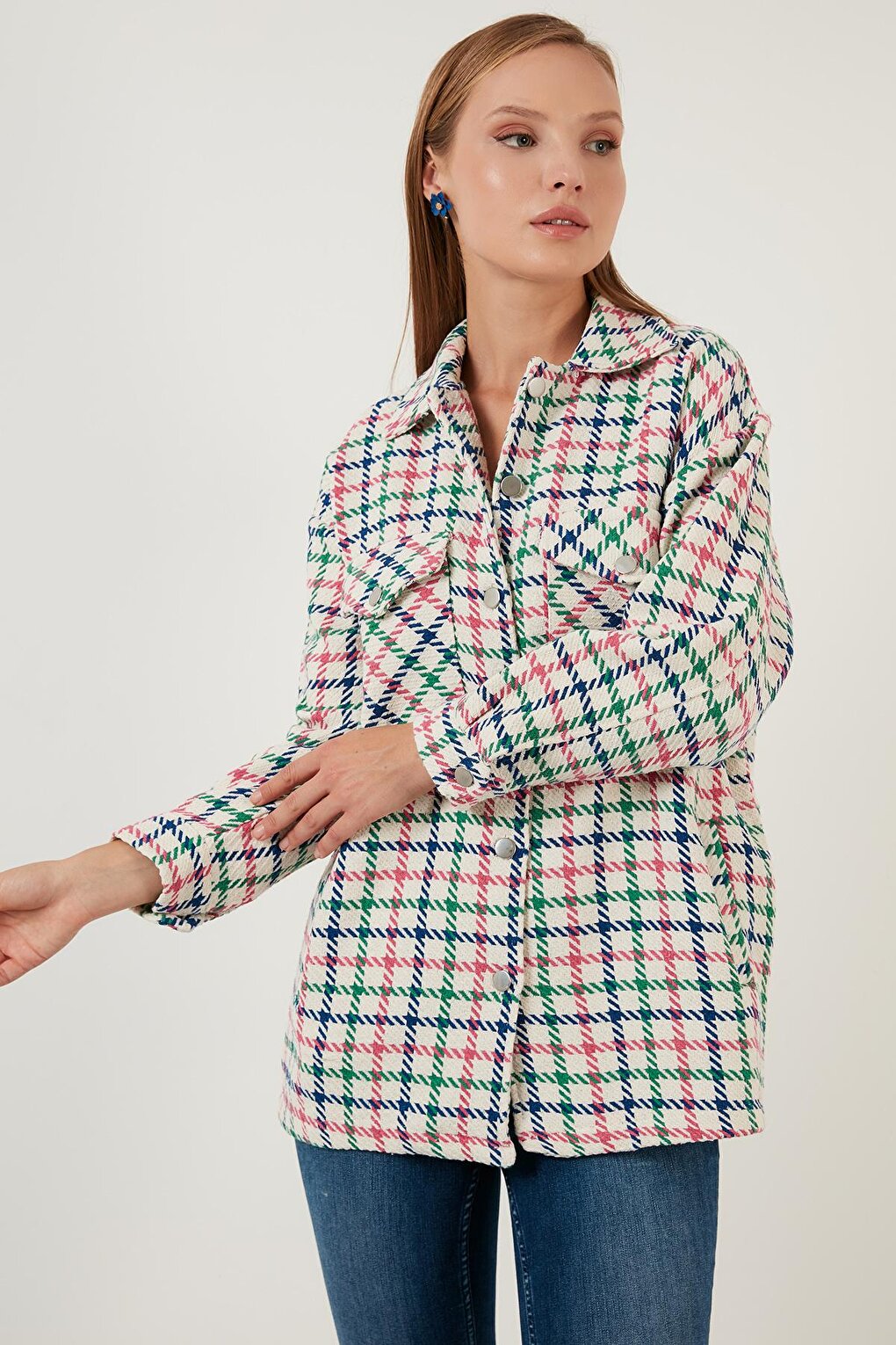 Checked Regular Fit Buttoned Shirt Jacket 42190497