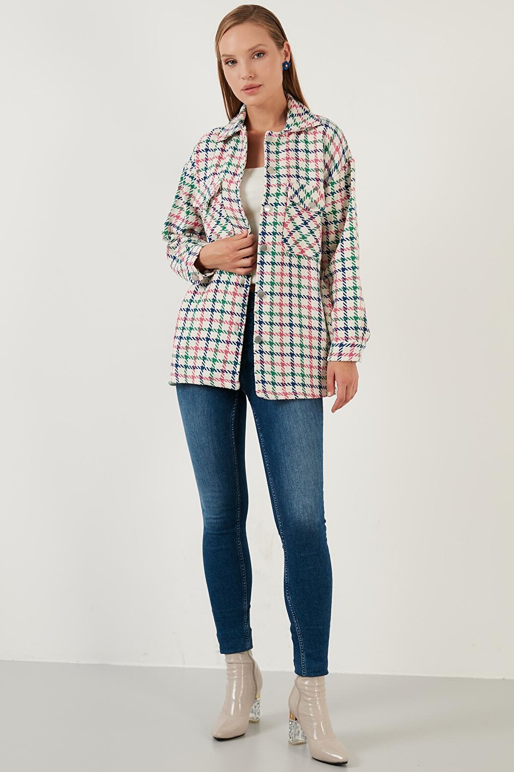 Checked Regular Fit Buttoned Shirt Jacket 42190497