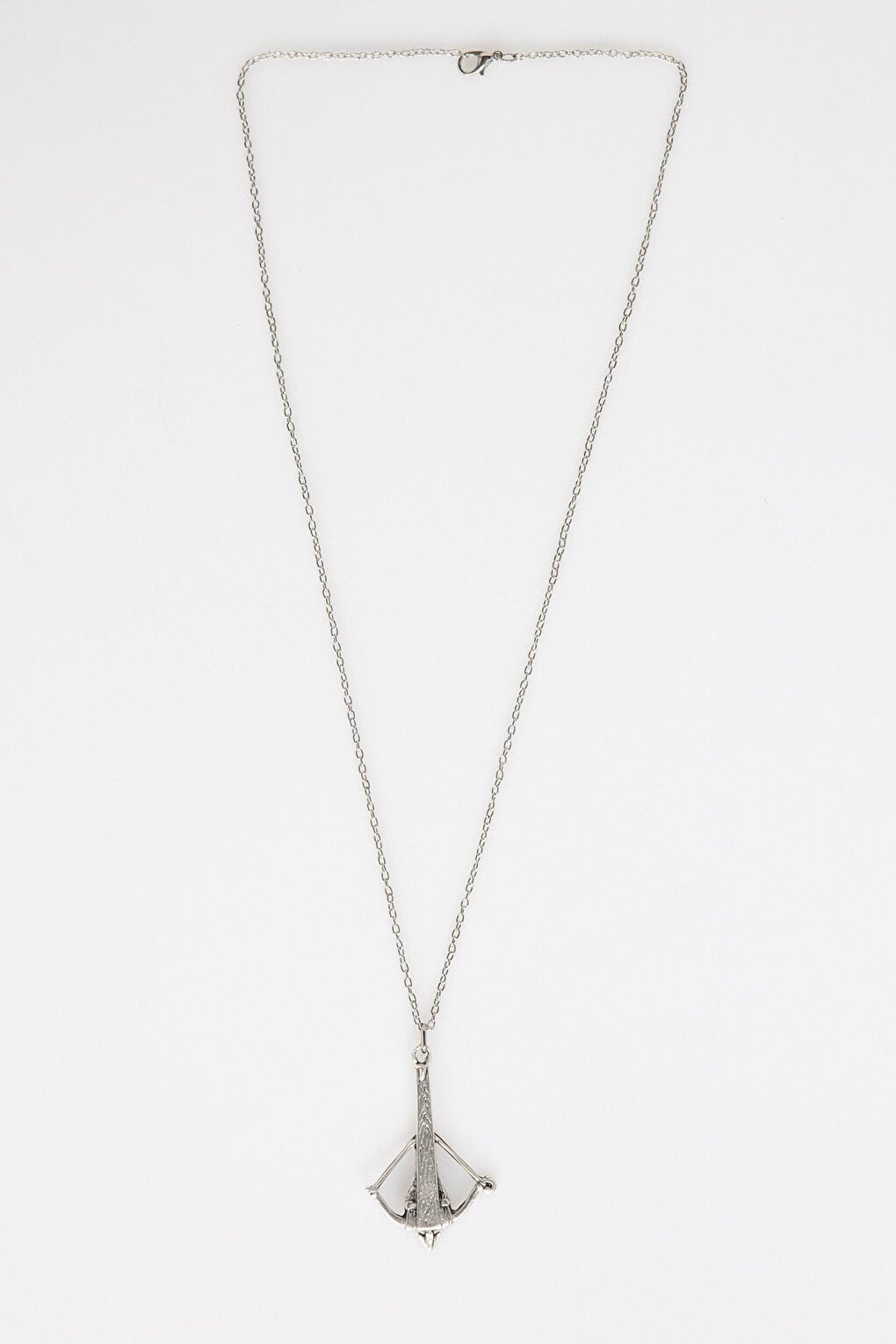 Unisex Silver Color Necklace with Bow and Arrow Detail