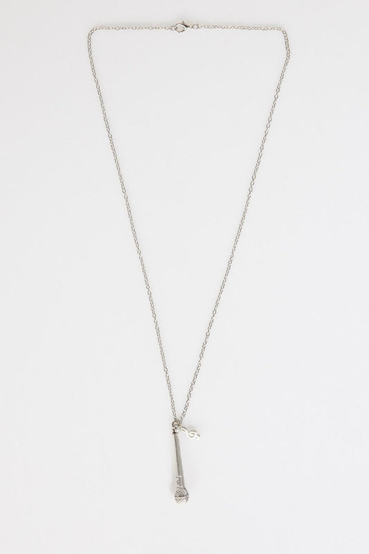 Microphone Unisex Silver Color Necklace