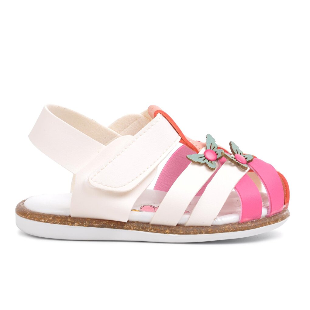 210105 White-Fuchsia-Pink Girl's Sandals