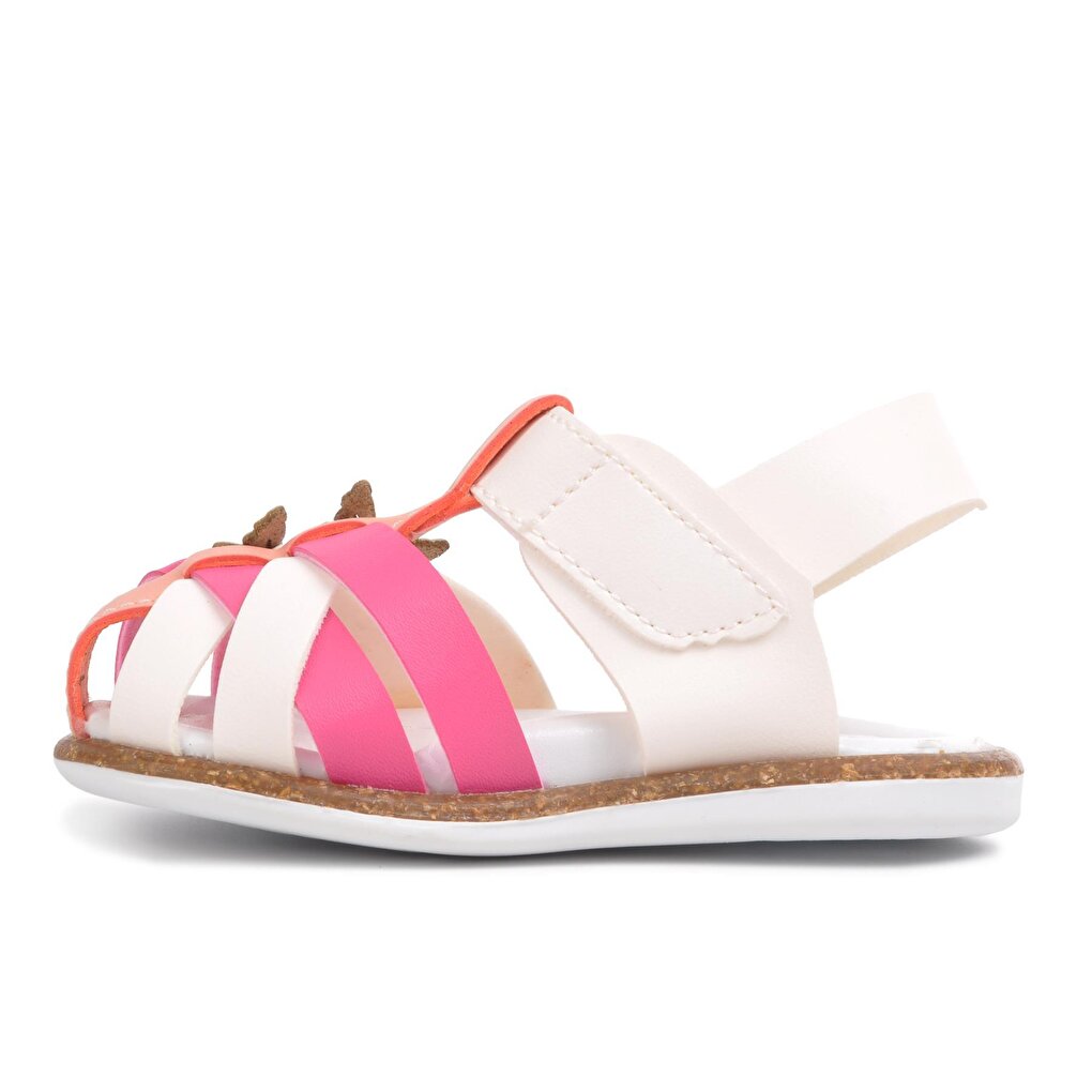 210105 White-Fuchsia-Pink Girl's Sandals