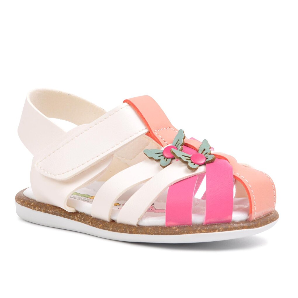 210105 White-Fuchsia-Pink Girl's Sandals