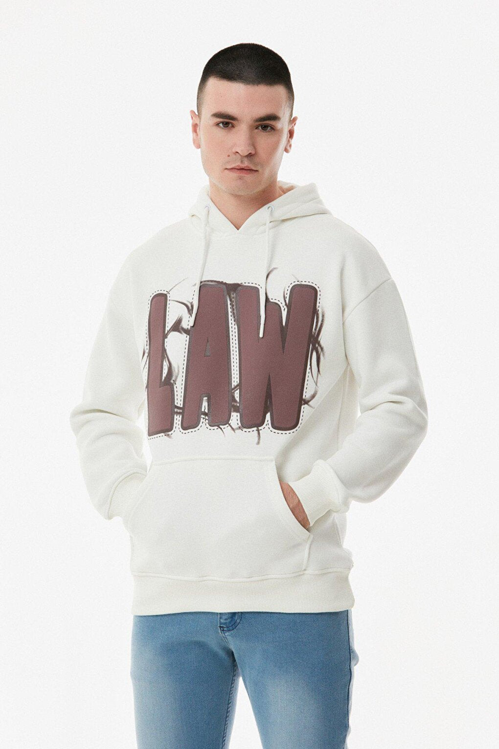 Law Printed Hooded Sweatshirt