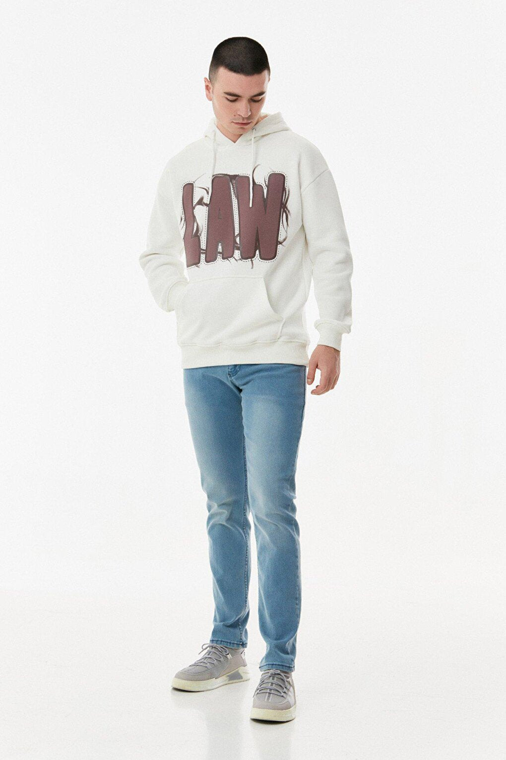 Law Printed Hooded Sweatshirt