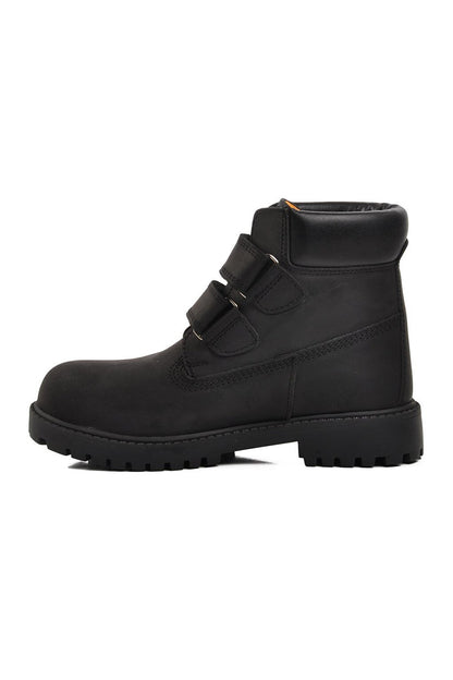 240850-F Black Nubuck Genuine Leather Kids Boots