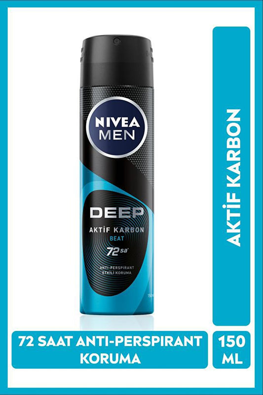 Men's Spray Deodorant Deep Beat 150 ml, 72 Hours Anti-Perspirant Protection