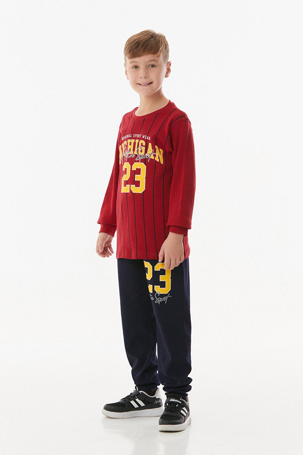 Printed Crew Neck Boy's Pajama Set