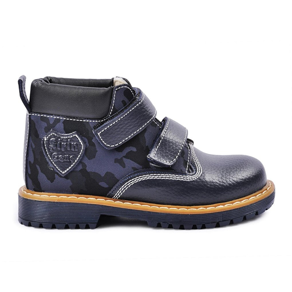 01 Navy Blue-Camouflage Kids Boots