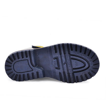 01 Navy Blue-Nubuck-Yellow Children's Boots