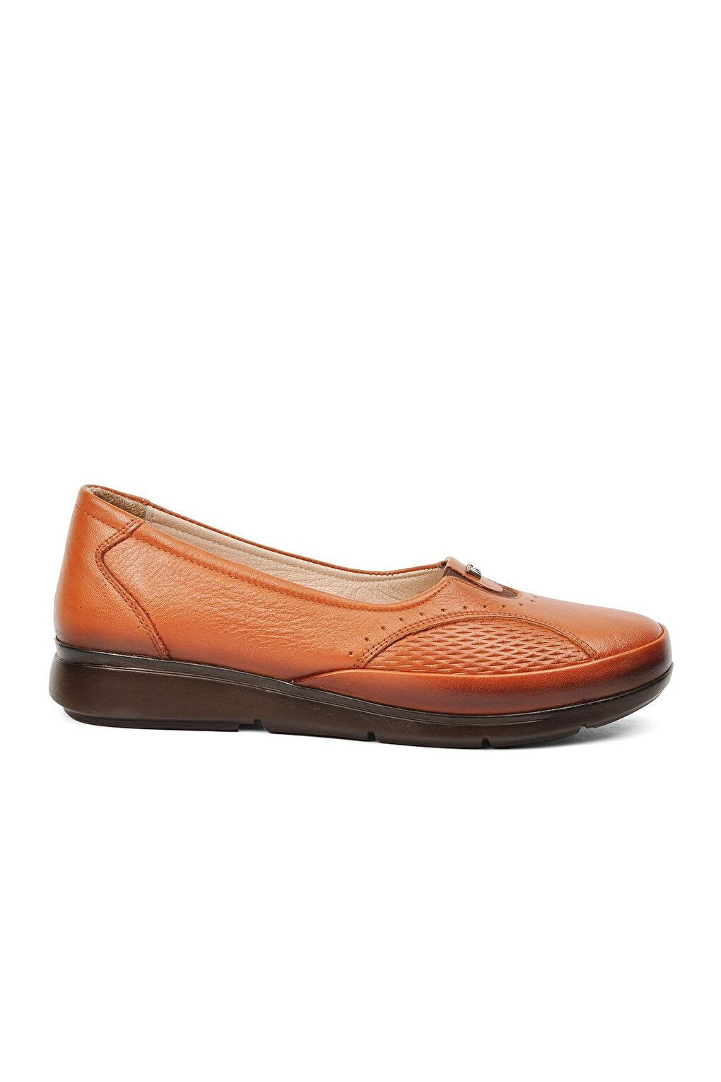 Tan Genuine Leather Women's Classic Shoes 8766