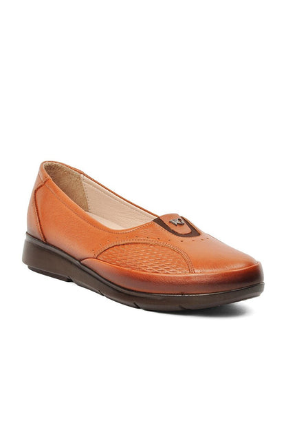 Tan Genuine Leather Women's Classic Shoes 8766