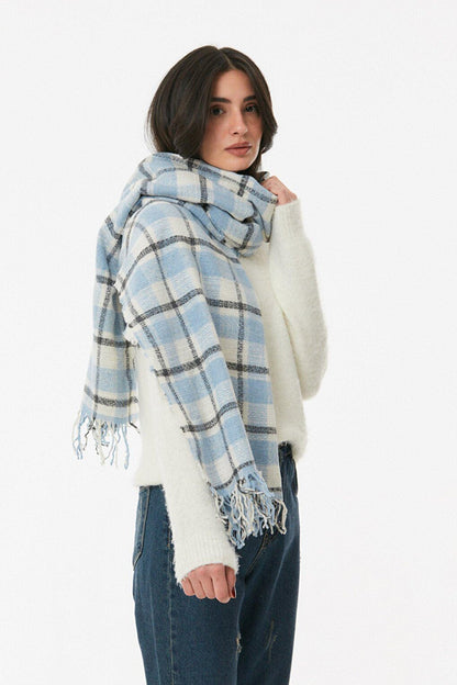 Plaid Patterned Soft Textured Shawl