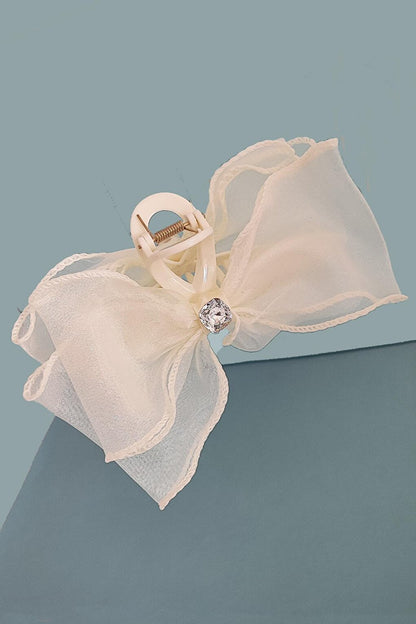 Organza Tulle Bow Drop Model Latch Buckle