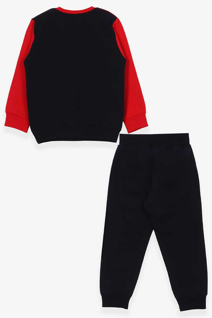 Baby Boy Tracksuit Set Red with Text Print (Age 1.5-2)