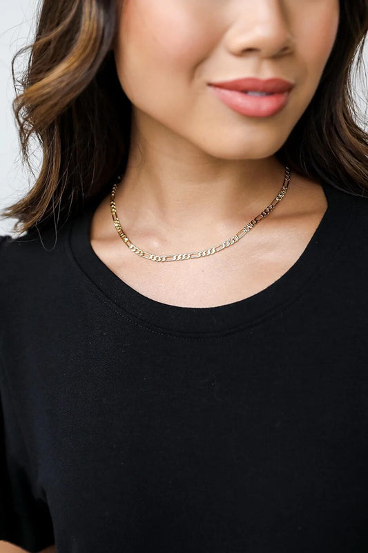 Thick Chain Choker Necklace Gold