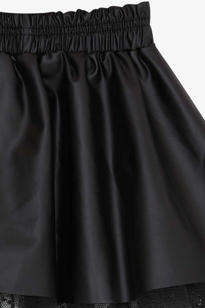 Girl's Leather Skirt Tulle Black (3-7 Years)