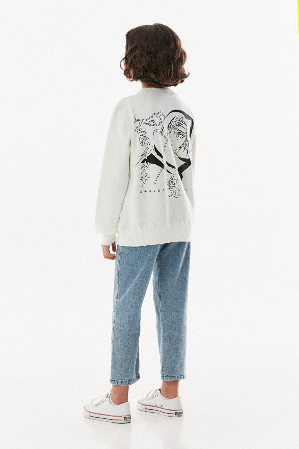 Printed Crew Neck Girl's Sweatshirt