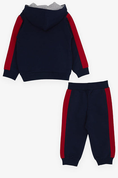 Boy's Tracksuit Set Bear Printed Navy Blue (Age 1-4)