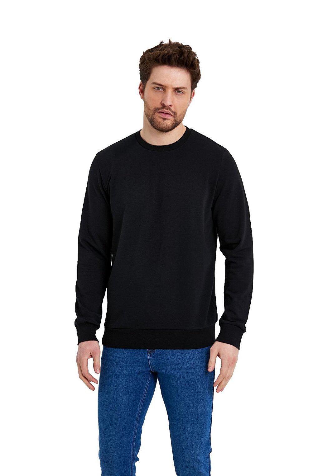 Crew Neck Basic Thin Men's Sweatshirt