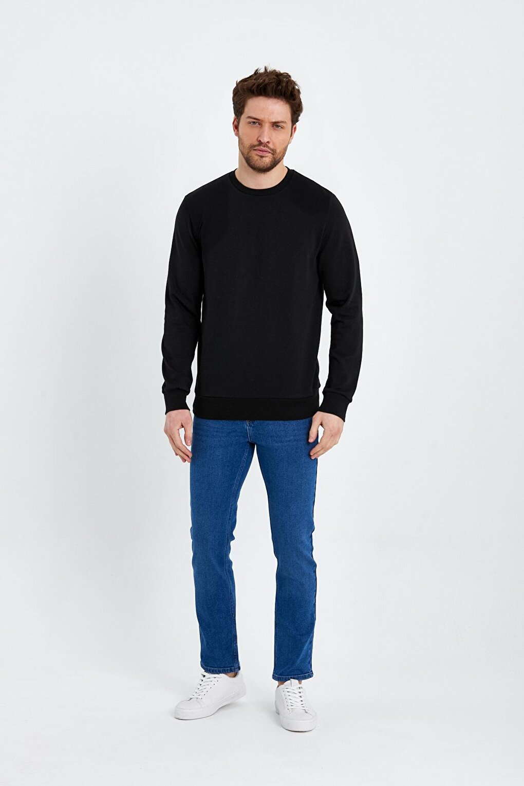 Crew Neck Basic Thin Men's Sweatshirt