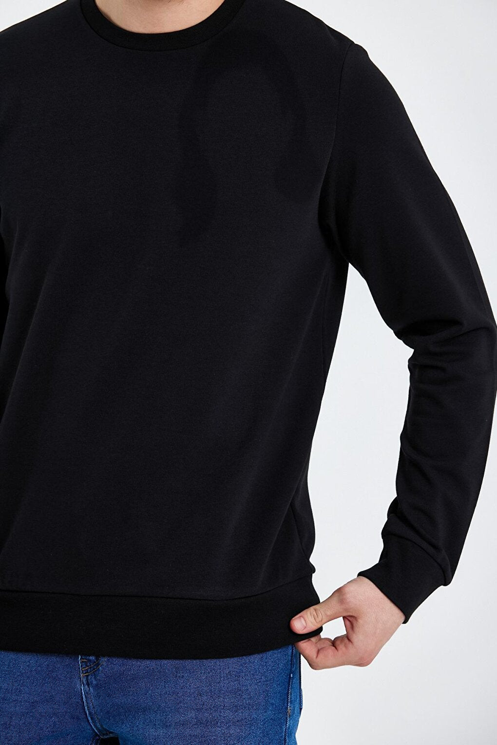 Crew Neck Basic Thin Men's Sweatshirt