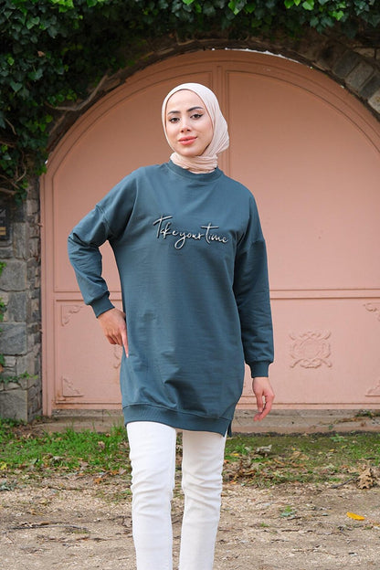 Crew Neck Sweat Petrol Green