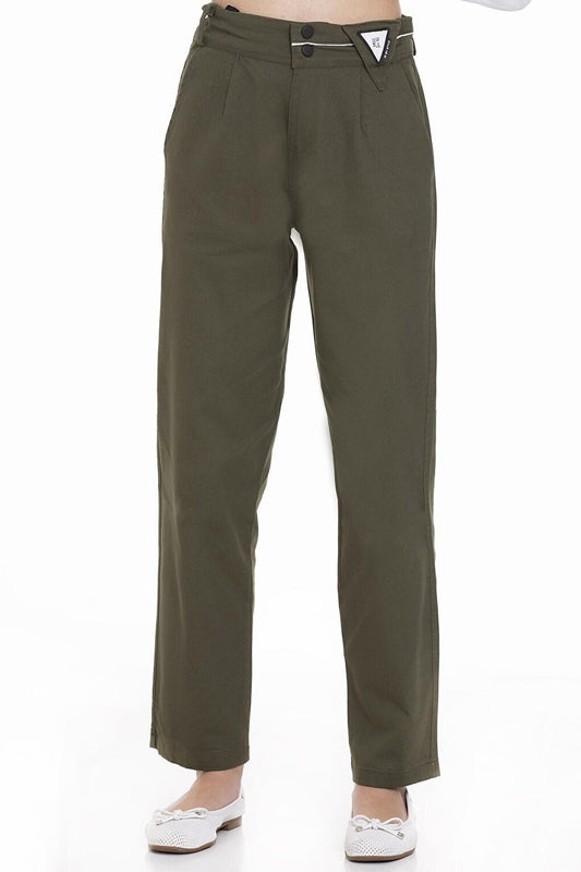 Girl Adjustable Waist Gabardine Trousers 9-14 Years Lx247