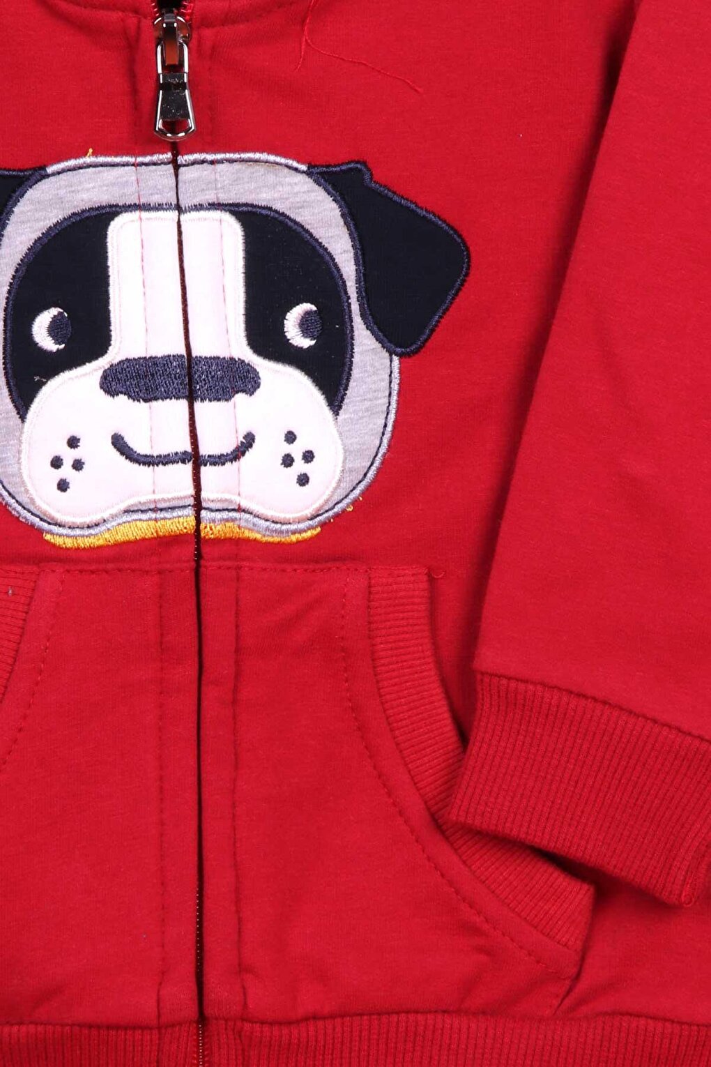 Boy's Tracksuit Set Claret Red with Dog Embroidery (Age 1-4)