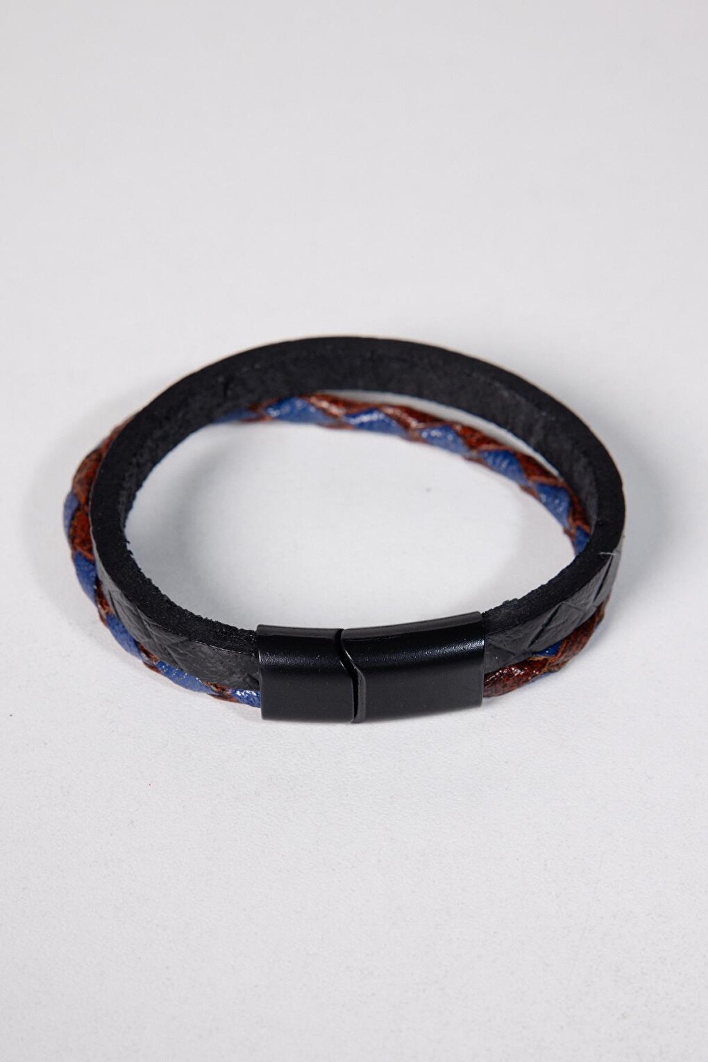 Black Men's Leather Bracelet