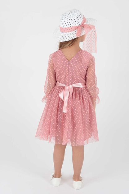 Girl's Hat and Tulle Lace Trend Dress Ak2228