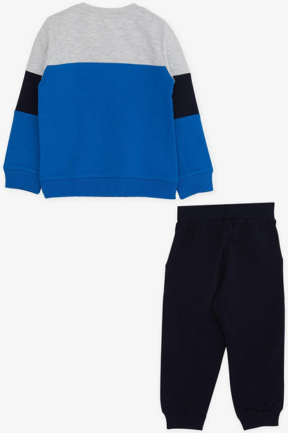 Baby Boy Tracksuit Set Embroidered Saks Blue (Age 1.5-2)