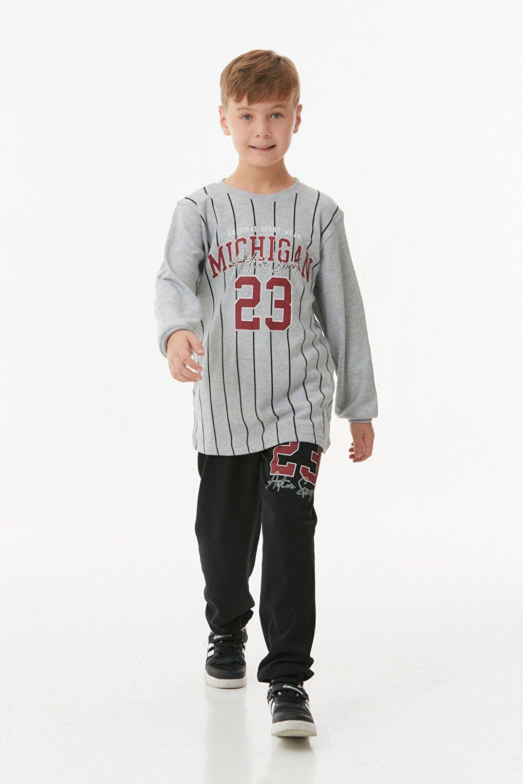 Printed Crew Neck Boy's Pajama Set