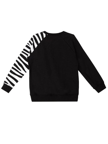 Ruffled Zebra Girl's Black Sweatshirt